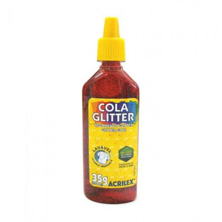 GOMA GLIT. ACRILEX 2912-205 35GRS. ROJO