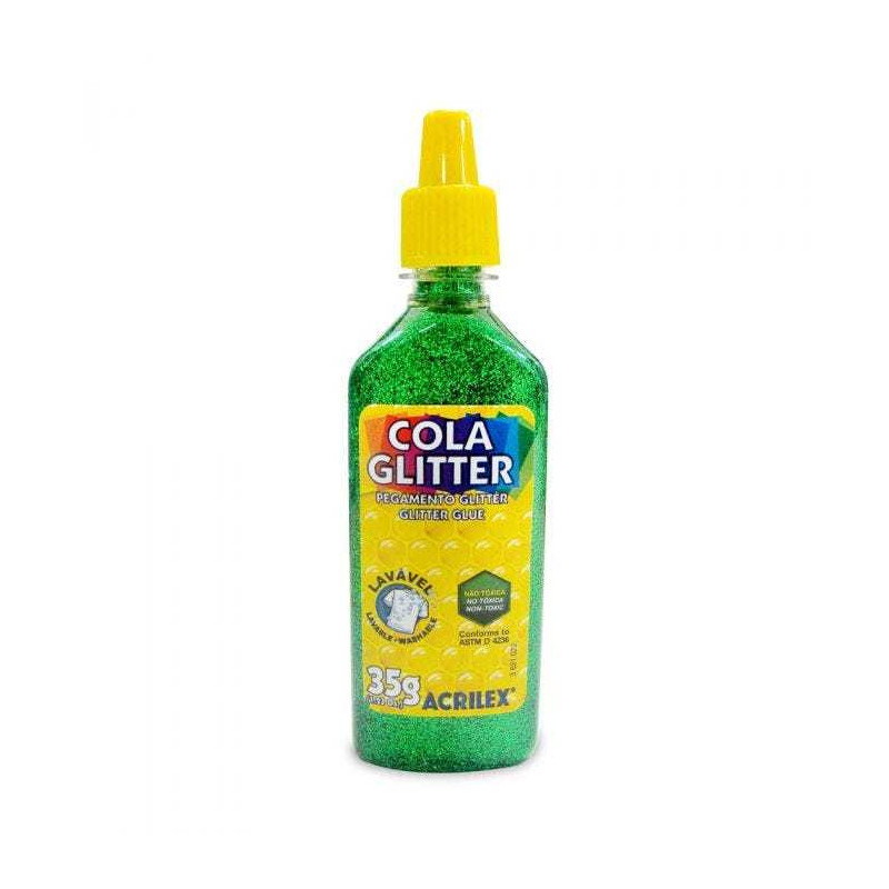 GOMA GLIT. ACRILEX 2912-206 35GRS. VERDE