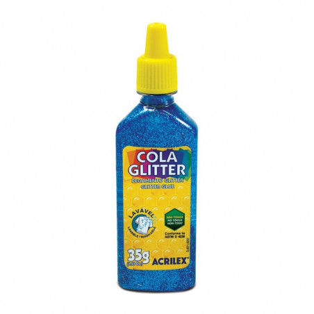 GOMA GLIT. ACRILEX 2912-204 35GRS. AZUL