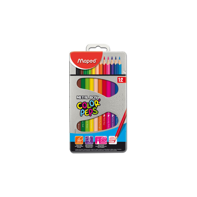 LAPICES MAPED COLOR´PEPS x12 C.METAL