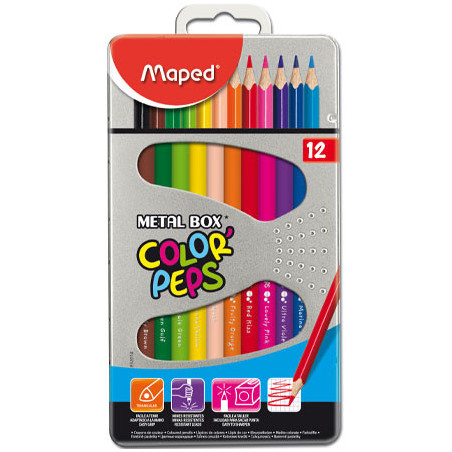 LAPICES MAPED COLOR´PEPS x12 C.METAL