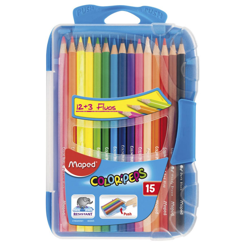 LAPICES MAPED COLOR´PEPS x12+3 FLUO