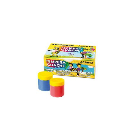 TEMPERA ACRILEX 2020 CAJA 6 COL.15ML