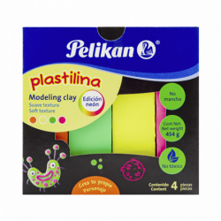 PLASTILINA 454 G C/4 BARRAS COL NEON