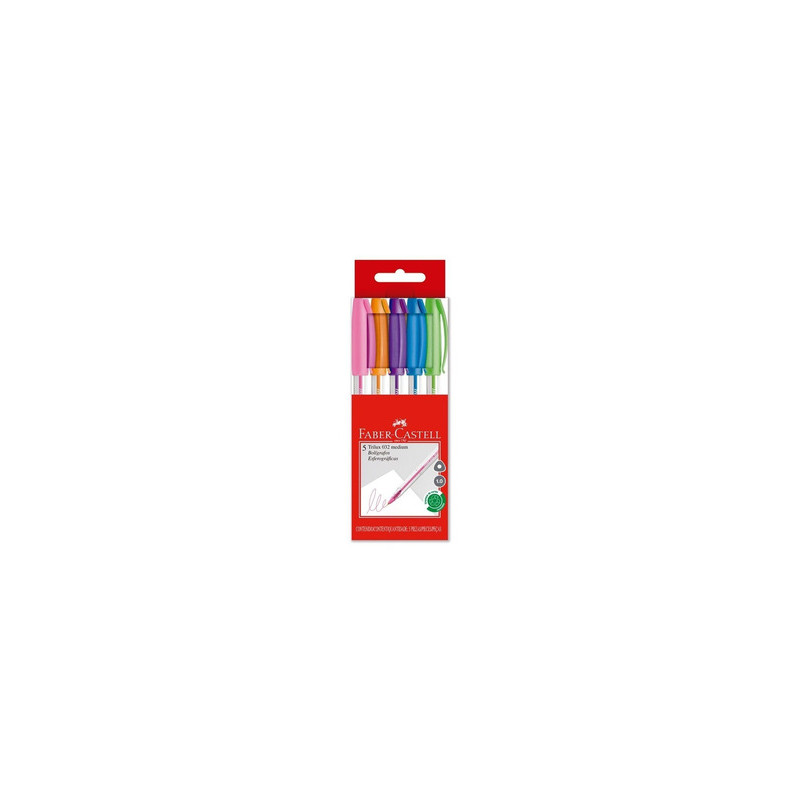BOLIGRAFO FABER TRILUX PASTEL  X 5 COL.
